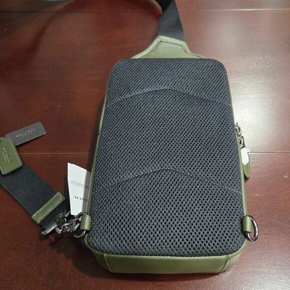 Coach Sullivan Pack In Signature Leather (Gunmetal/Dark Shamrock) - Picture 9 of 12